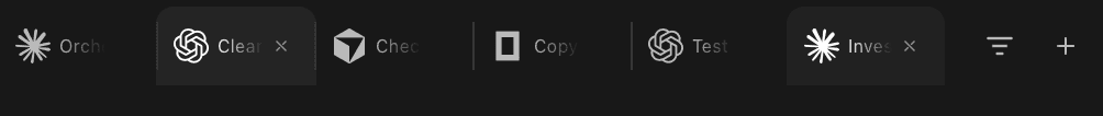 Multiple agents working in parallel workspaces.