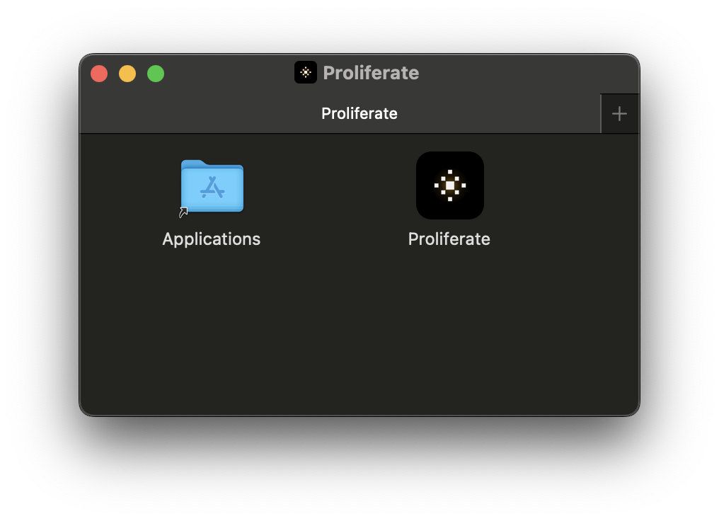 Drag the Proliferate app to your Applications folder